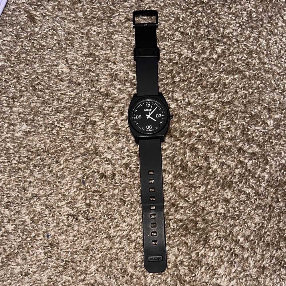 Matte Black Nixon Watch with Black Strap